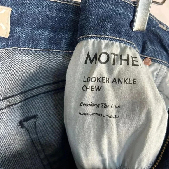 Mother Looker Ankle Chew Size 25 Jeans Denim Distressed Blue - Picture 7 of 9